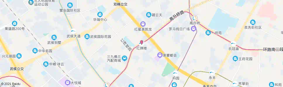 成都红牌楼_公交站地图_成都公交_妙搜公交查询2024