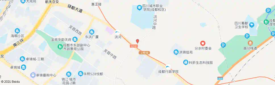 成都洪河大道中路南_公交站地图_成都公交_妙搜公交查询2024