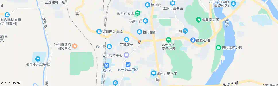 达州国粮仓库路口_公交站地图_达州公交_妙搜公交查询2024