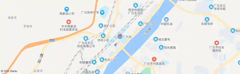 广元市场街_公交站地图_广元公交_妙搜公交查询2024