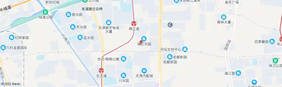 天津瑞江花园菊苑_公交站地图_天津公交_妙搜公交查询2024