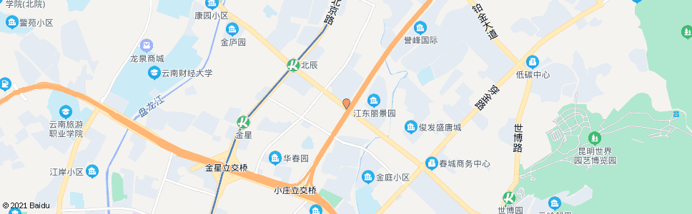 昆明北京路口北辰大道(轨道交通2号线北辰站)_公交站地图_昆明公交_妙搜公交查询2024