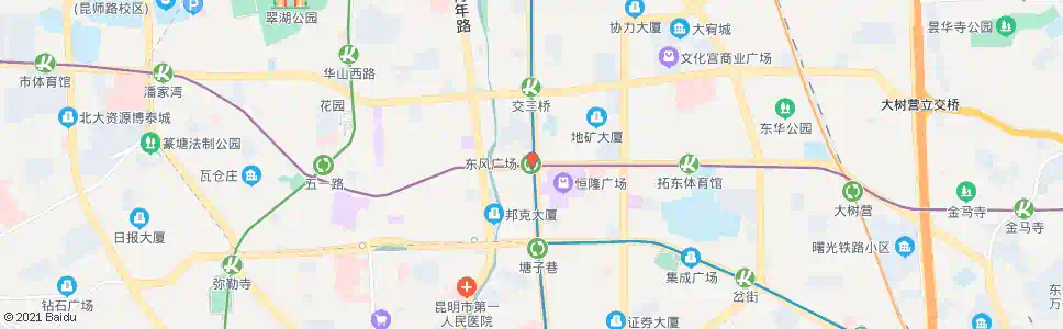 昆明东风广场站_公交站地图_昆明公交_妙搜公交查询2024