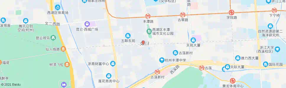 杭州丰潭路文三西路口_公交站地图_杭州公交_妙搜公交查询2024