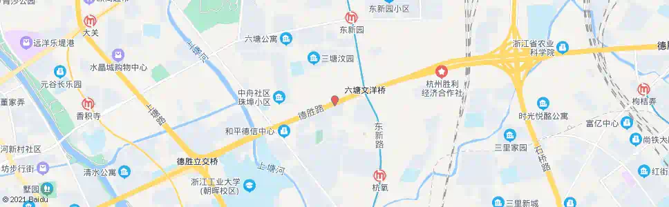 杭州德胜东村_公交站地图_杭州公交_妙搜公交查询2024