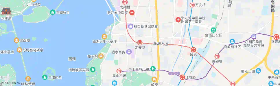 杭州定安路站_公交站地图_杭州公交_妙搜公交查询2024