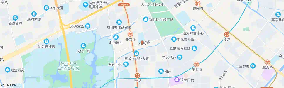 杭州申花路古墩路口_公交站地图_杭州公交_妙搜公交查询2024