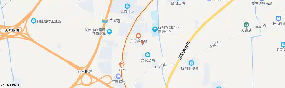 杭州城隍中路乔司老街口_公交站地图_杭州公交_妙搜公交查询2024