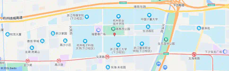 杭州高教西公园南_公交站地图_杭州公交_妙搜公交查询2024