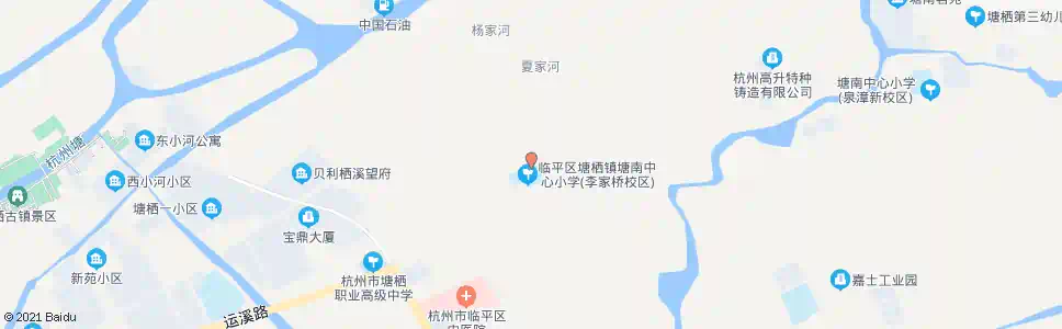 杭州塘南小学_公交站地图_杭州公交_妙搜公交查询2024