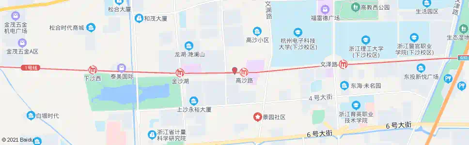 杭州金沙大道银沙路口_公交站地图_杭州公交_妙搜公交查询2024