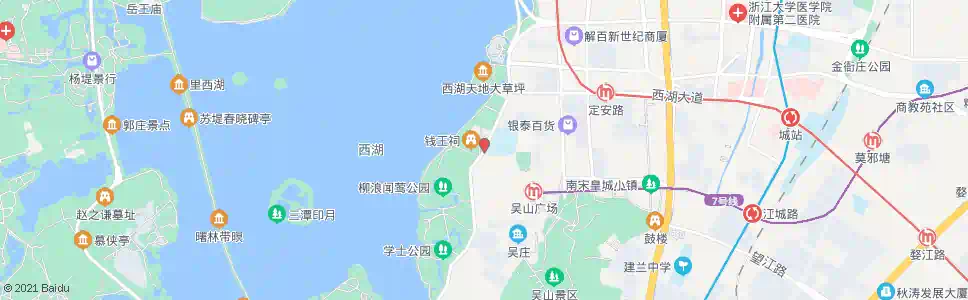 杭州钱王祠_公交站地图_杭州公交_妙搜公交查询2024