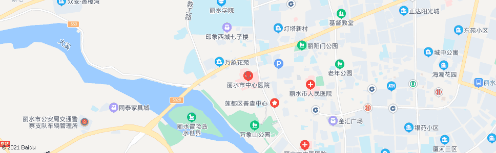 丽水市中心医院_公交站地图_丽水公交_妙搜公交查询2024