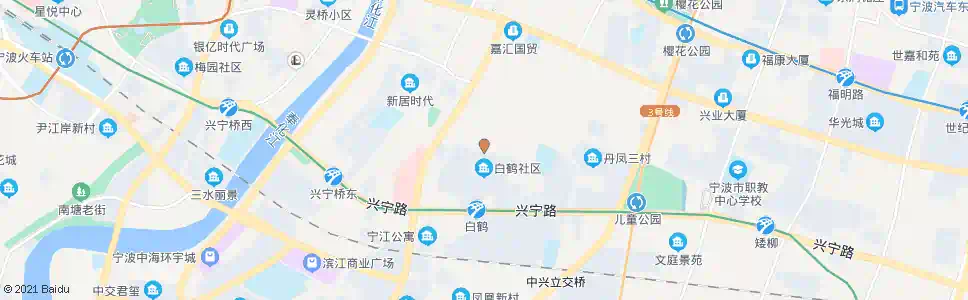 宁波白鹤二村_公交站地图_宁波公交_妙搜公交查询2024