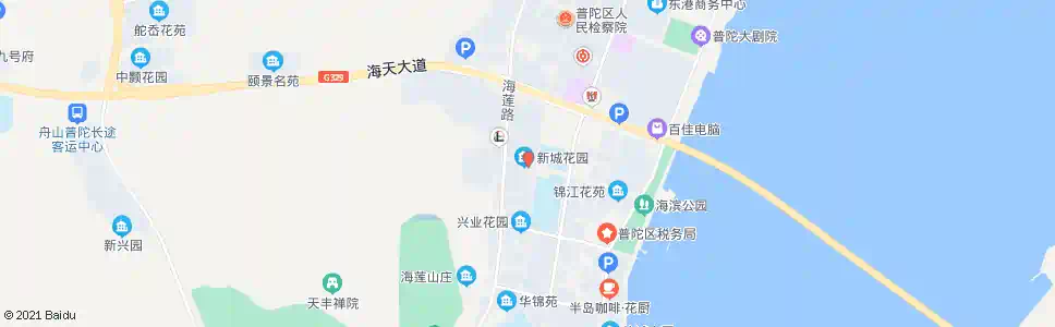 舟山新城花园_公交站地图_舟山公交_妙搜公交查询2024